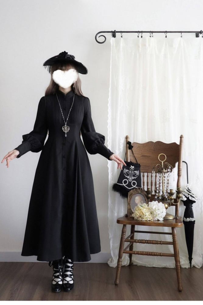 Forest Song ~Astraya~ Slimming Cut Gothic Black OP Dress