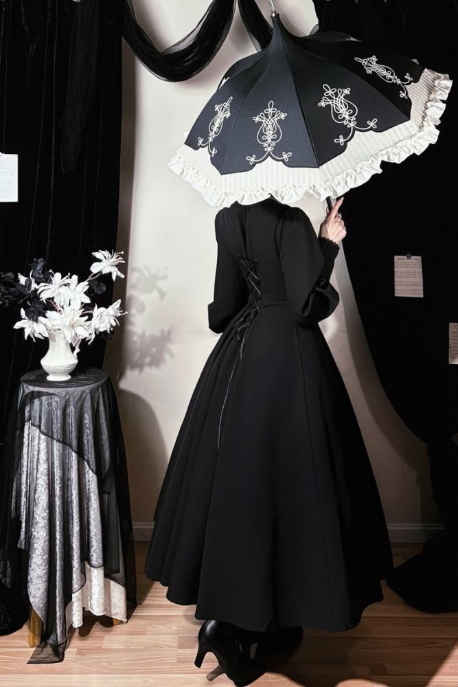 Forest Song ~Astraya~ Slimming Cut Gothic Black OP Dress