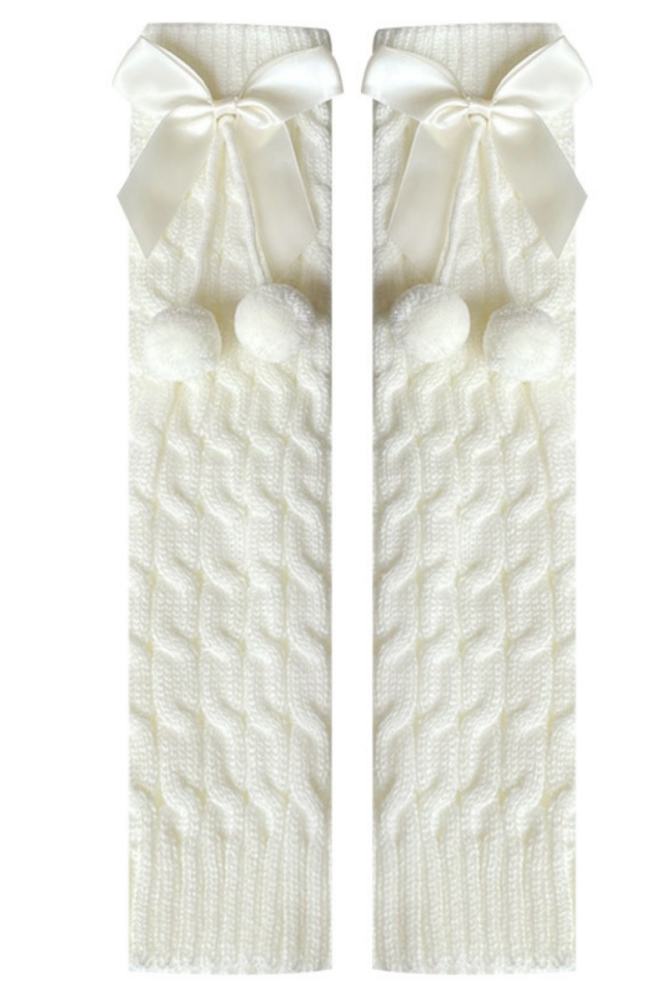 Hua Nai Cat Bowknot White Slouchy Socks