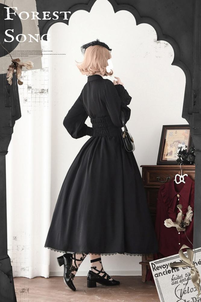 Forest Song ~Astris~ High Waist Fishbone Gothic Lolita Skirt