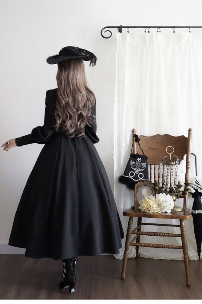Forest Song ~Astraya~ Slimming Cut Gothic Black OP Dress