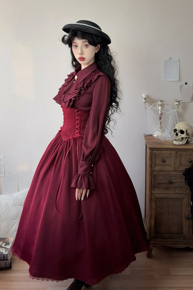 Forest Song ~Astris~ High Waist Fishbone Gothic Lolita Skirt