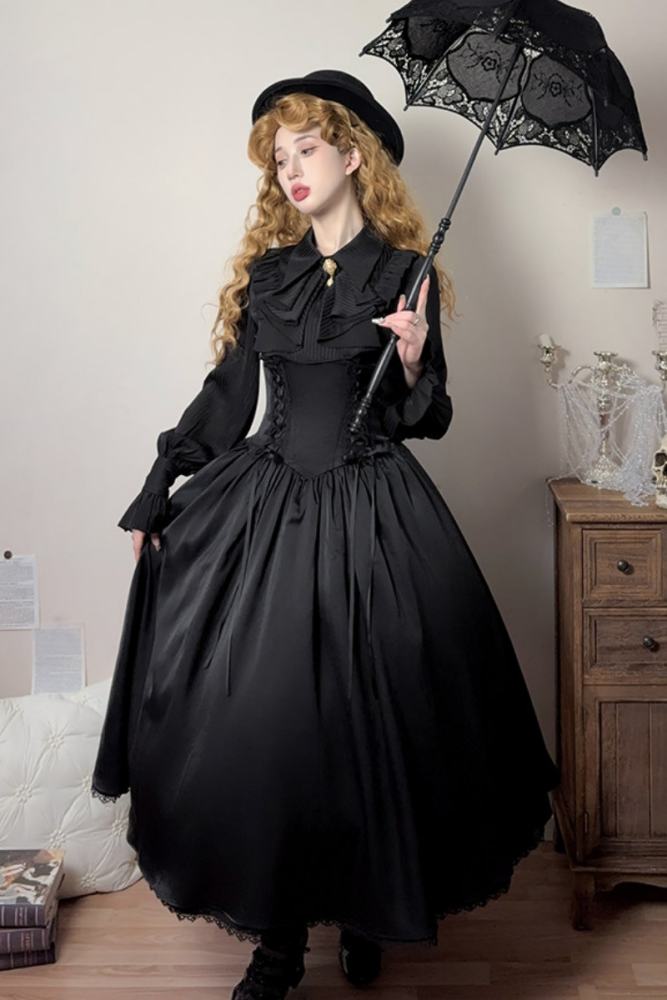 Forest Song ~Astris~ High Waist Fishbone Gothic Lolita Skirt