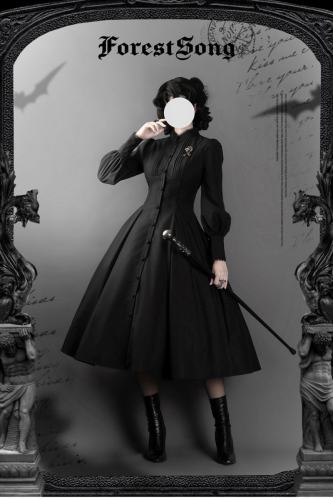 Forest Song ~Astraya~ Slimming Cut Gothic Black OP Dress