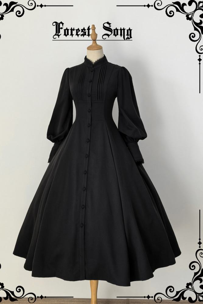 Forest Song ~Astraya~ Slimming Cut Gothic Black OP Dress