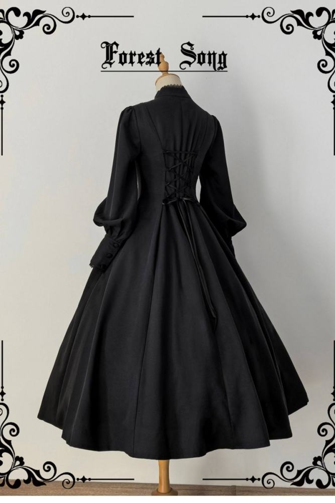 Forest Song ~Astraya~ Slimming Cut Gothic Black OP Dress