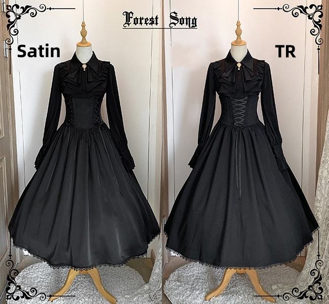 Forest Song ~Astris~ High Waist Fishbone Gothic Lolita Skirt