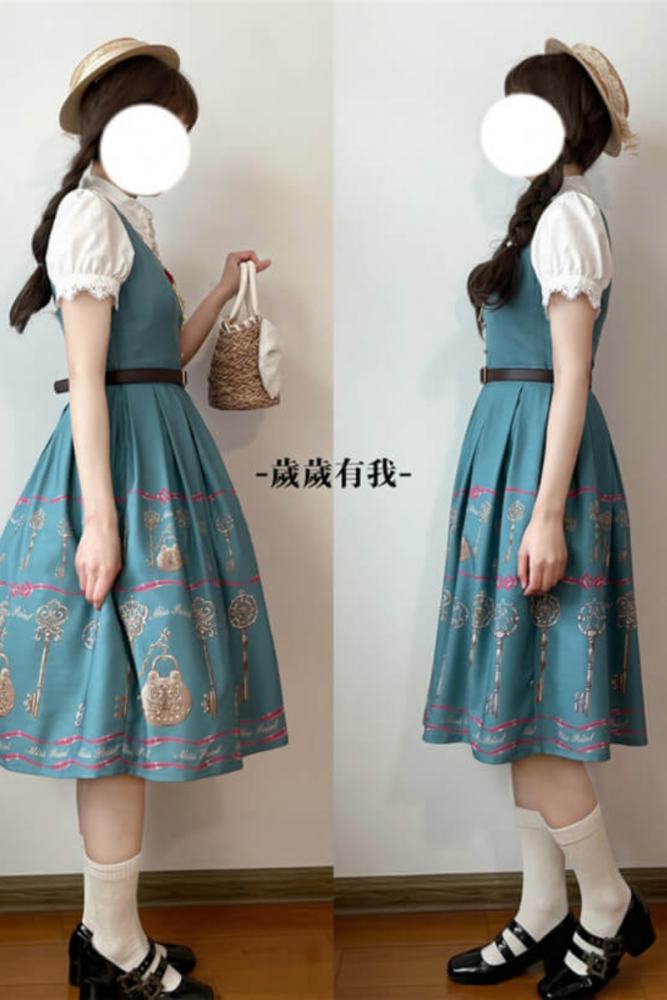 Miss Point Antique Key Classic Lolita Jumper Dress