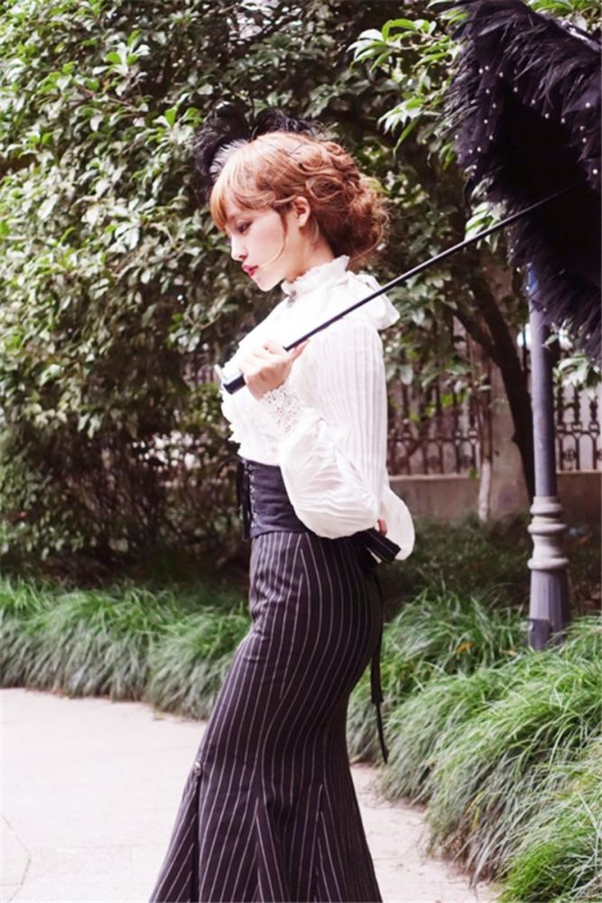 Surface Spell ~Lorelai Stripe Lolita Fishtail Skirt