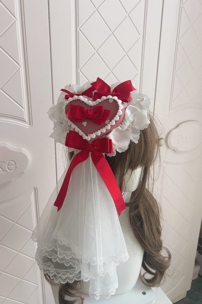 Heart Bowknot Tea Party Lovely Lolita Little Hat