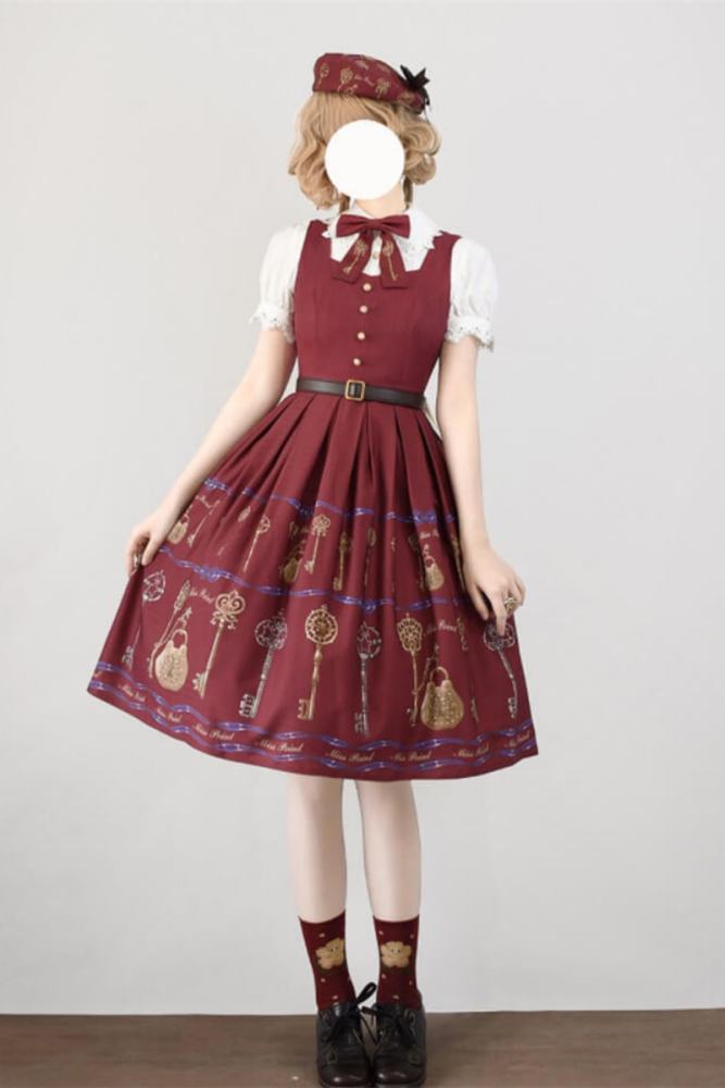 Miss Point Antique Key Classic Lolita Jumper Dress