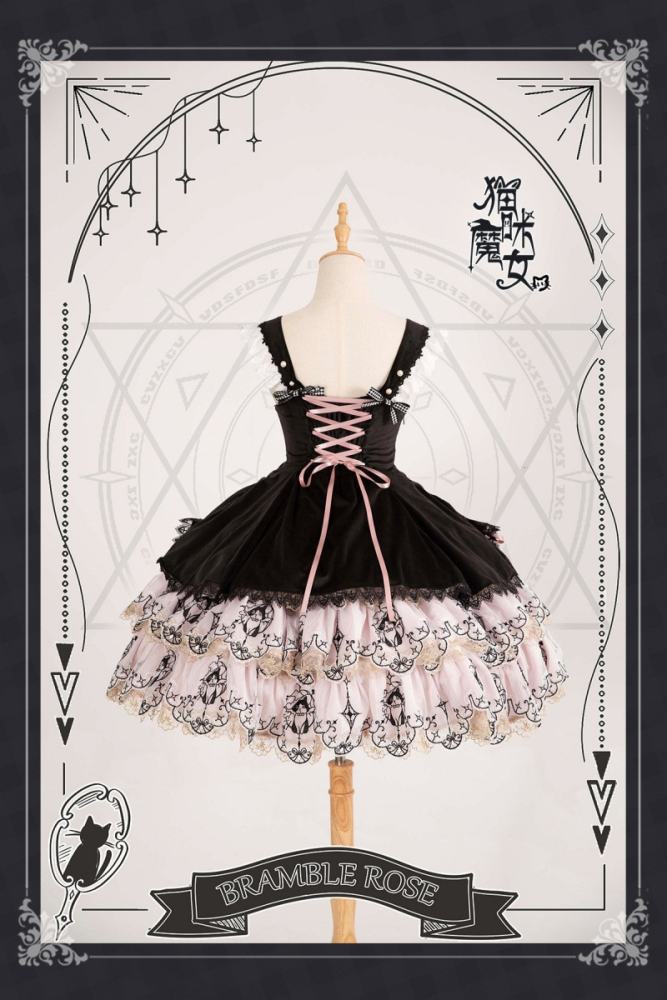 Bramble Rose Cat Witch Lolita Dress Full Set