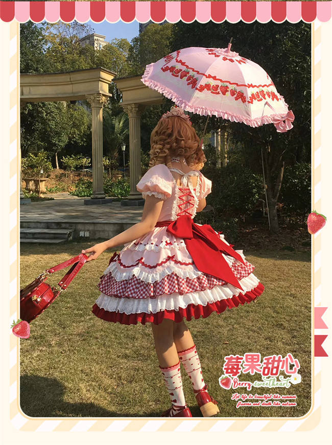 Sakurahime ~Berry Sweetheart~ Strawberry Lolita Dress Hat and Choker