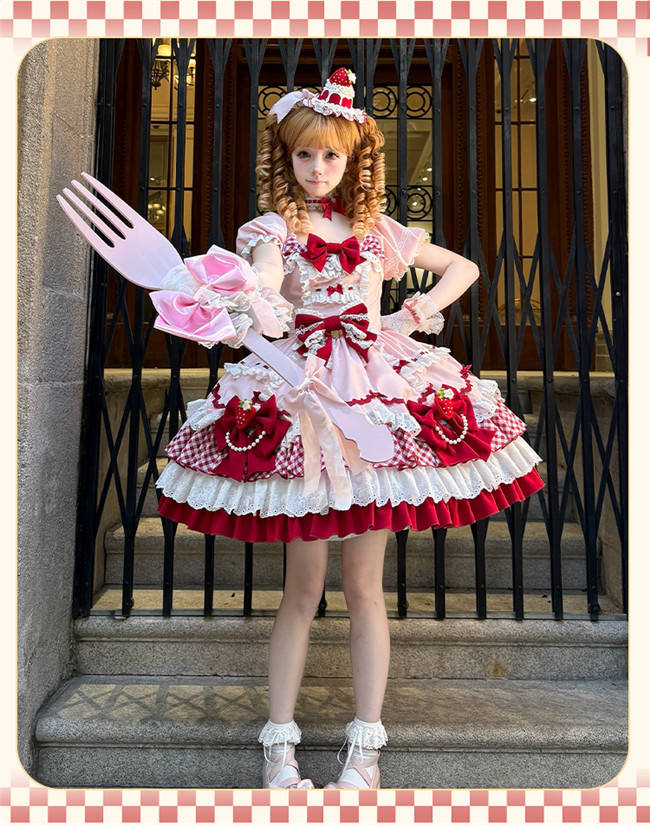 Sakurahime ~Berry Sweetheart~ Strawberry Lolita Dress Hat and Choker