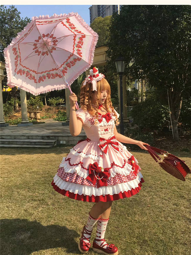Sakurahime ~Berry Sweetheart~ Strawberry Lolita Dress Hat and Choker
