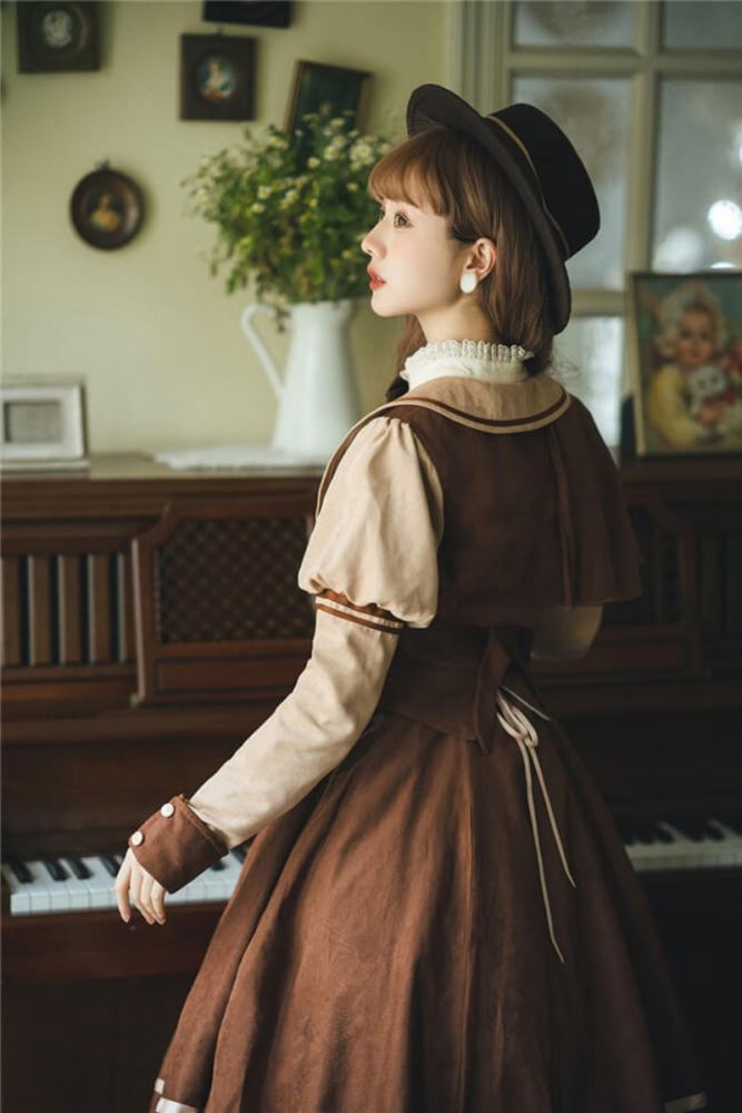 Miss Point Golden Movement College Lolita Cape Coat
