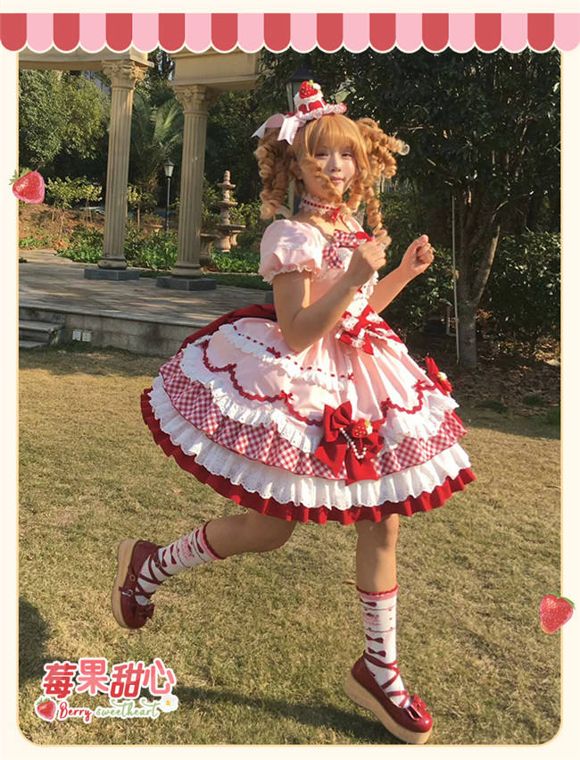 Sakurahime ~Berry Sweetheart~ Strawberry Lolita Dress Hat and Choker