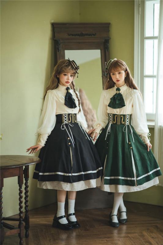 Miss Point Golden Movement College Lolita Skirt