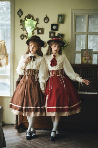 Miss Point Golden Movement College Lolita Skirt