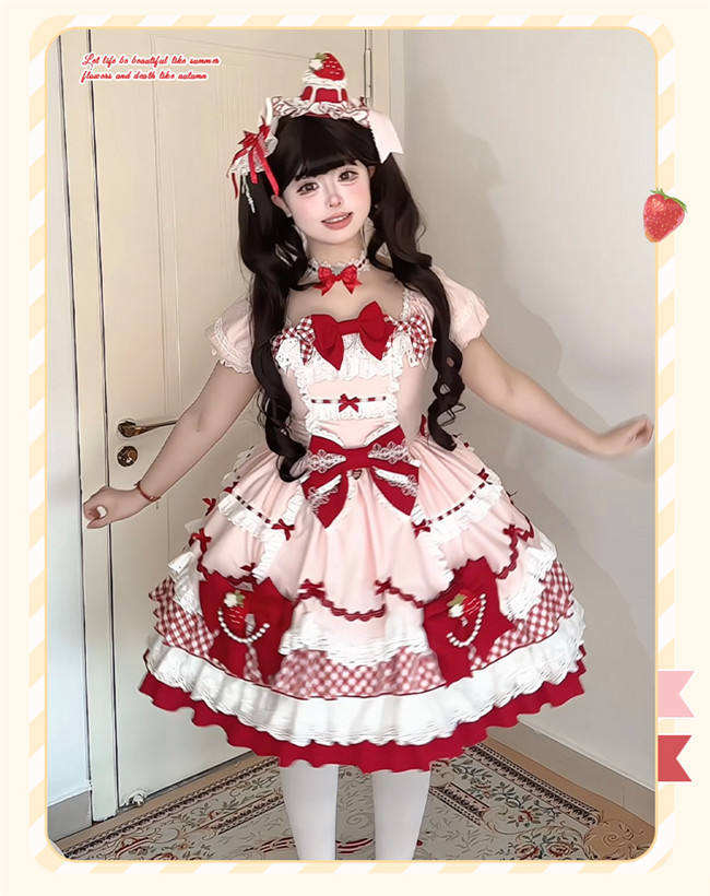 Sakurahime ~Berry Sweetheart~ Strawberry Lolita Dress Hat and Choker