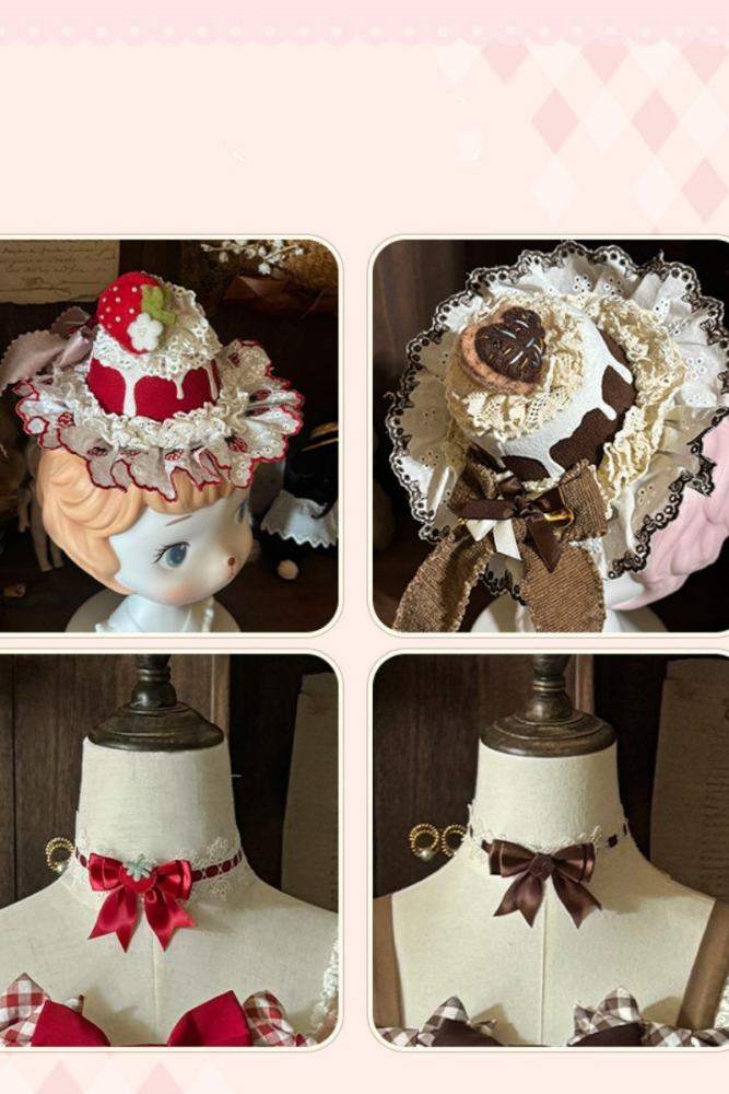 Sakurahime ~Berry Sweetheart~ Strawberry Lolita Dress Hat and Choker