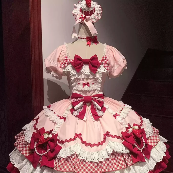 Sakurahime ~Berry Sweetheart~ Strawberry Lolita Dress Hat and Choker