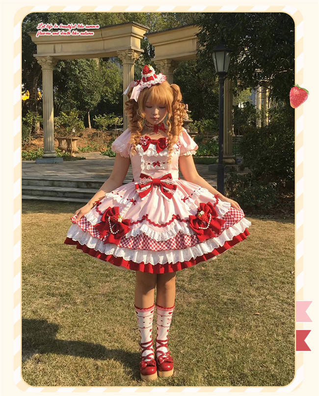 Sakurahime ~Berry Sweetheart~ Strawberry Lolita Dress Hat and Choker