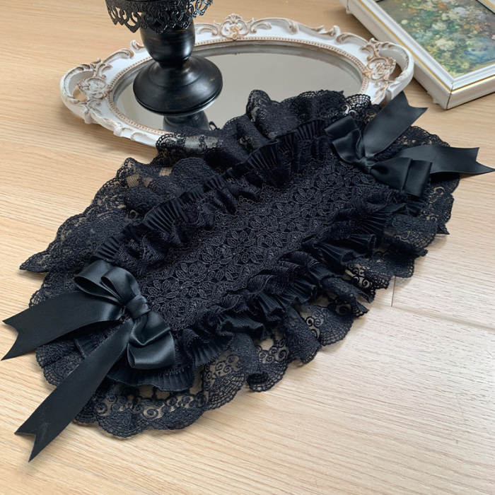 Withpuji ~Morning Bell and Evening Song~ Goth Lolita Drawstring OP Dress Hairband Collar and Belt~