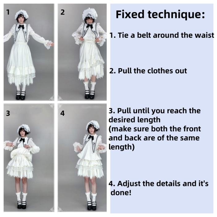 Withpuji ~Morning Bell and Evening Song~ Goth Lolita Drawstring OP Dress Hairband Collar and Belt~