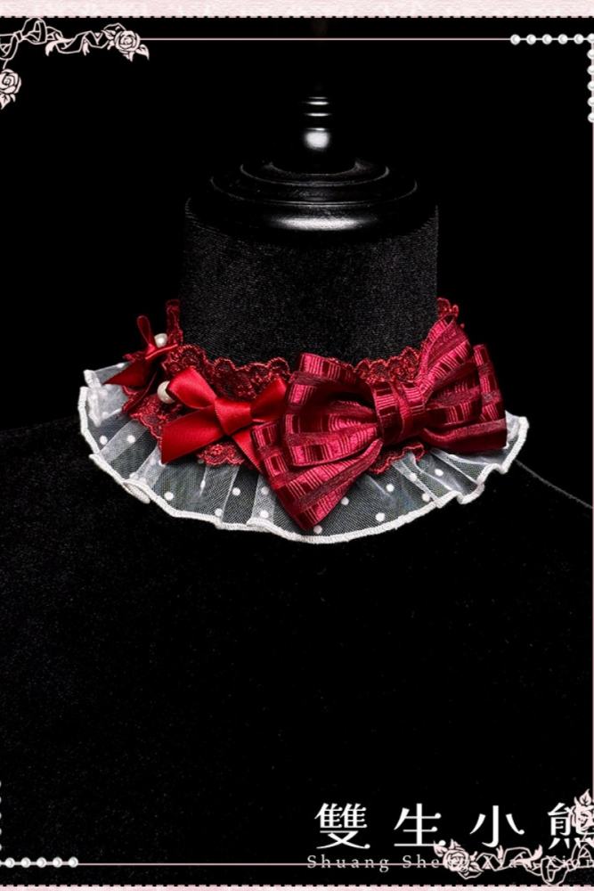 Alice Girl ～Loving Heart～ Sweet Lolita Bonnet Bow Tailing and Choker