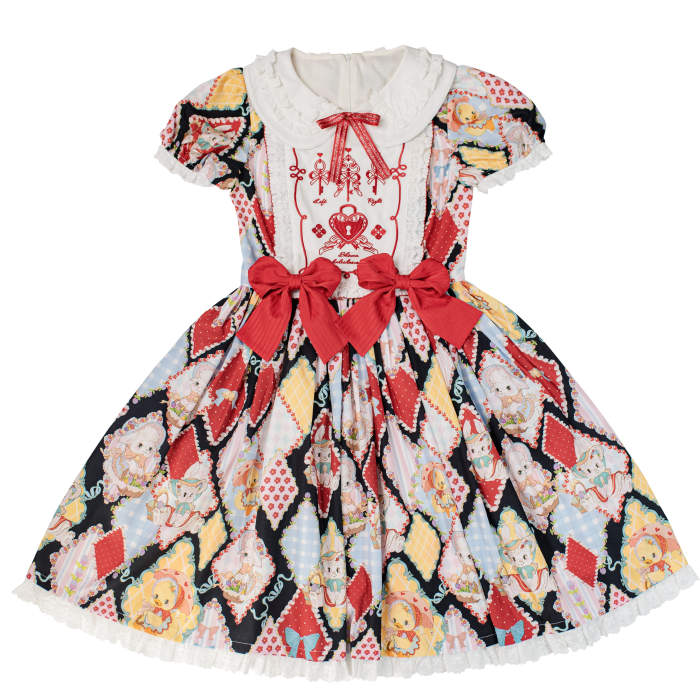 Showa Kaleidoscope Lolita One Piece, Salopette and Skirt