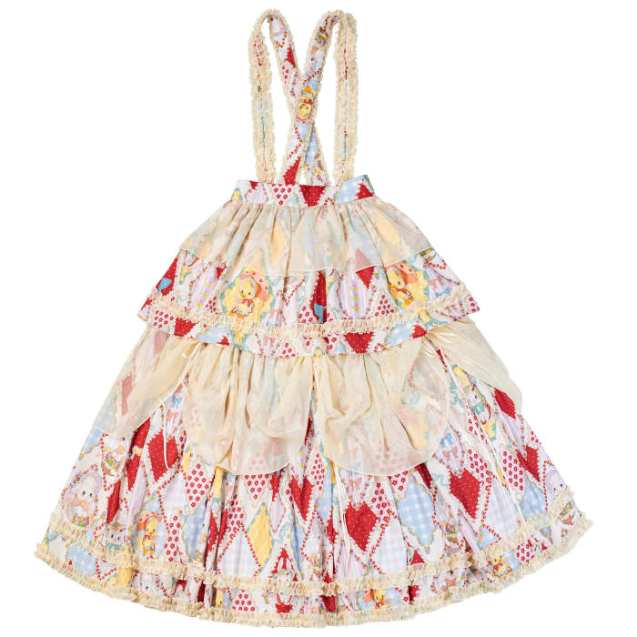 Showa Kaleidoscope Lolita One Piece, Salopette and Skirt