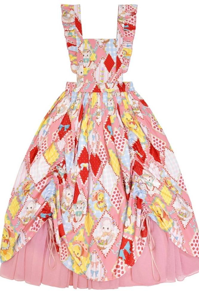 Showa Kaleidoscope Lolita One Piece, Salopette and Skirt