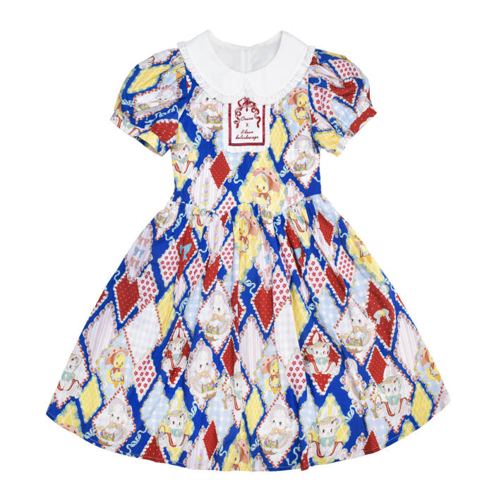 Showa Kaleidoscope Lolita One Piece, Salopette and Skirt