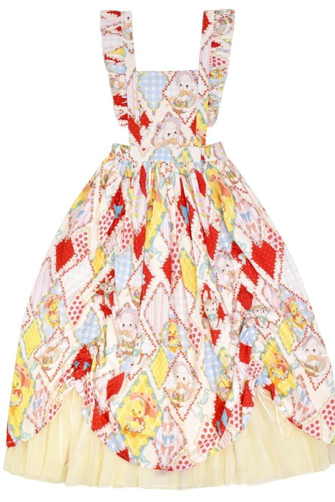 Showa Kaleidoscope Lolita One Piece, Salopette and Skirt