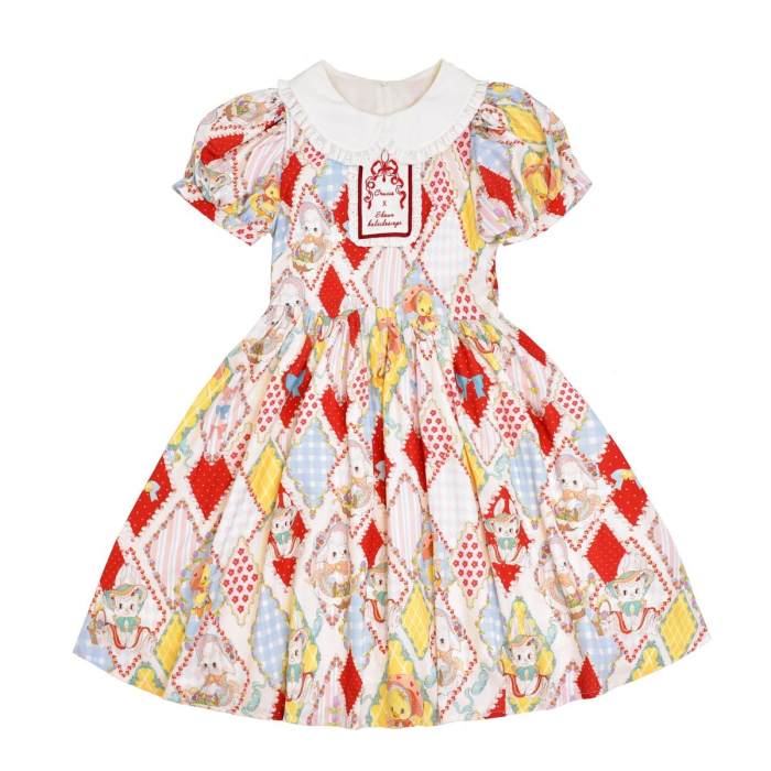 Showa Kaleidoscope Lolita One Piece, Salopette and Skirt