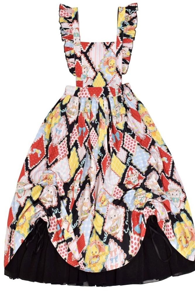 Showa Kaleidoscope Lolita One Piece, Salopette and Skirt