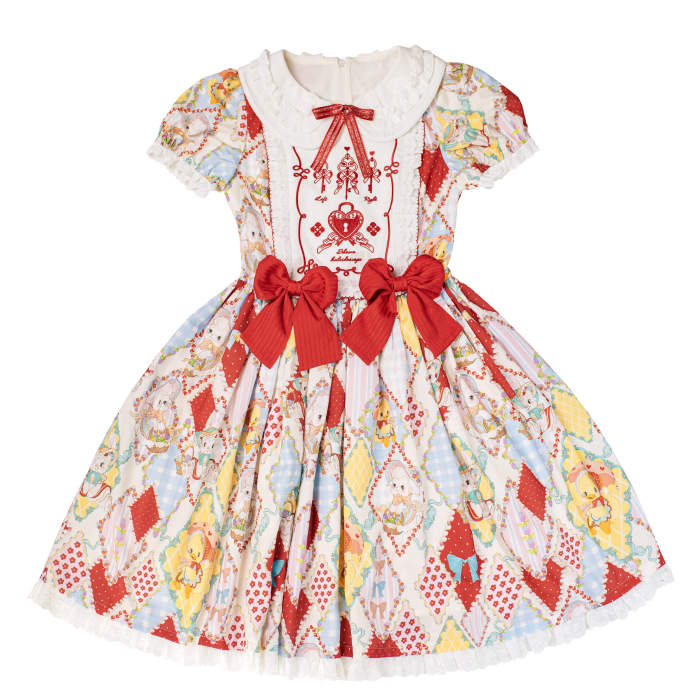 Showa Kaleidoscope Lolita One Piece, Salopette and Skirt