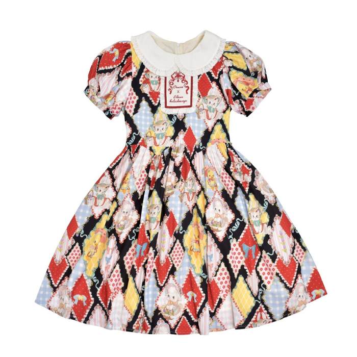 Showa Kaleidoscope Lolita One Piece, Salopette and Skirt