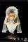 Blue White Bonnet with Removable Head Veil