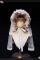 White Pink Bonnet with Removable Head Veil