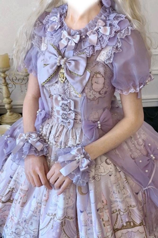 White Bird ～Romantic Castle～ Lolita Headbow Bonnet and Wristcuffs