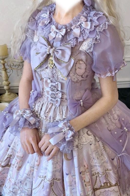 White Bird ～Romantic Castle～ Lolita Headbow Bonnet and Wristcuffs