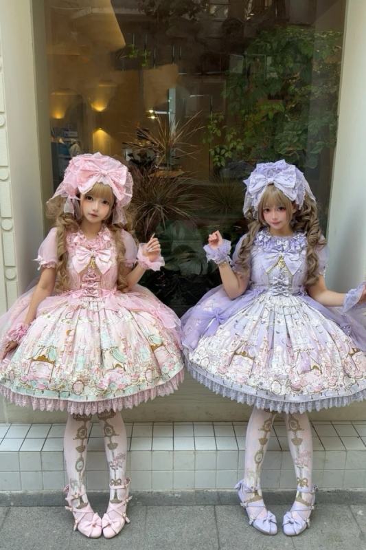 White Bird ～Romantic Castle～ Fantasy Pink Purple Lolita JSK