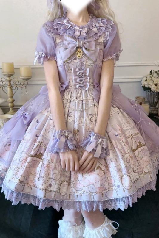 White Bird ～Romantic Castle～ Lolita Headbow Bonnet and Wristcuffs