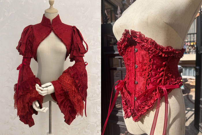 Smoothy Caliburn Lolita Bolero, Corset, Hime Sleeves, Underskirt and Back Bow
