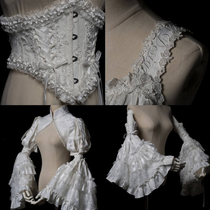 Smoothy Caliburn Lolita Bolero, Corset, Hime Sleeves, Underskirt and Back Bow