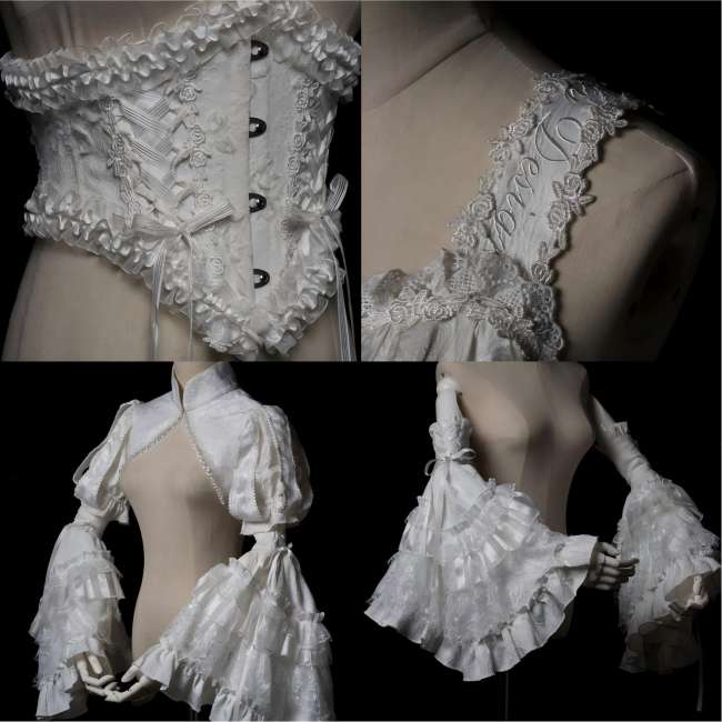 Smoothy Caliburn Lolita Bolero, Corset, Hime Sleeves, Underskirt and Back Bow