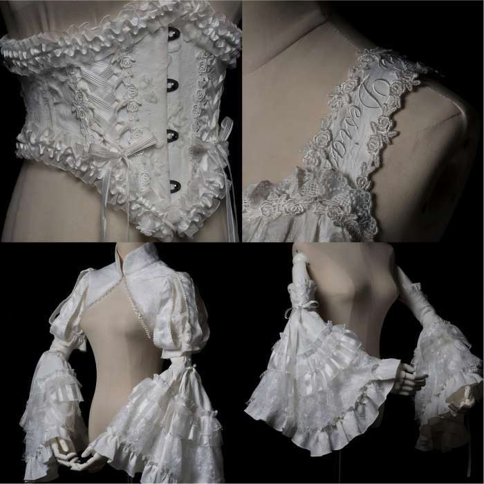 Smoothy Caliburn Lolita Bolero, Corset, Hime Sleeves, Underskirt and Back Bow