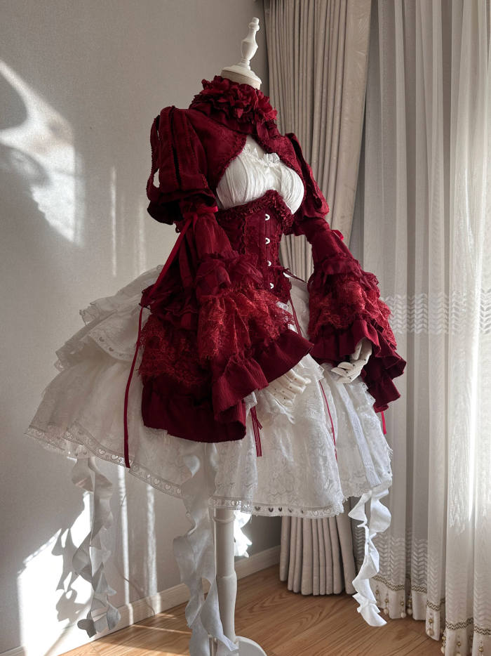 Smoothy Caliburn Lolita Bolero, Corset, Hime Sleeves, Underskirt and Back Bow